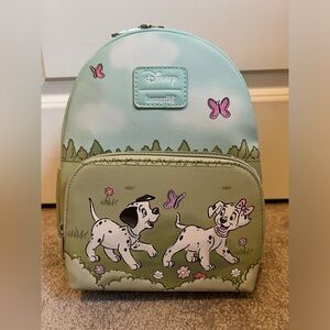 New unused Loungefly Disney 101 Dalmatians Flower Field Mini Backpack